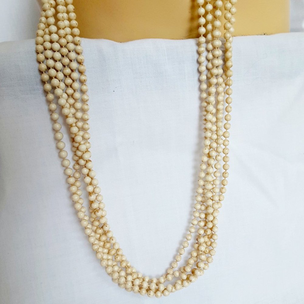Vintage  multi strand long bead necklace - Picture 2 of 6